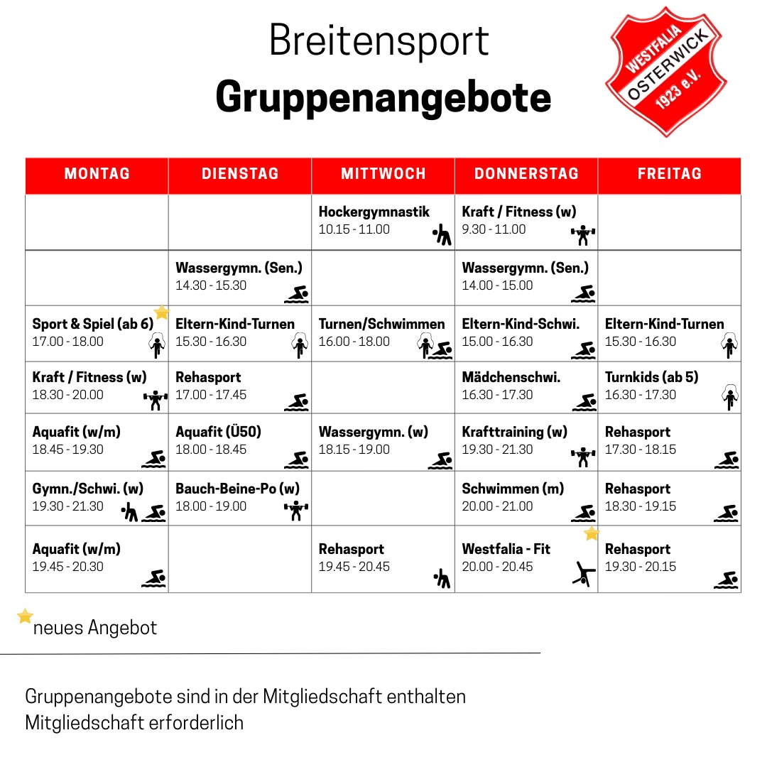 Gruppenangebote der Westfalia