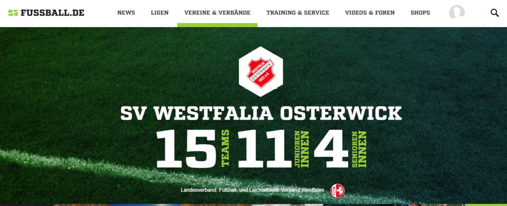 Fussball.de Übersicht Westfalia