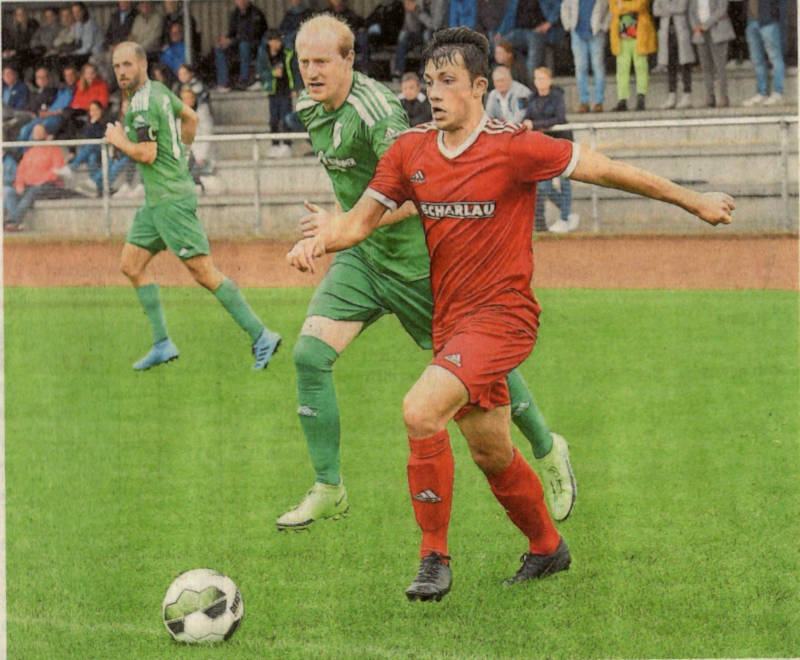 Gestern Torschütze zum zwischenzeitlichen 3:1 für die Westfalia: Luca Thiäner (rechts). Foto: Mats Wittenberg