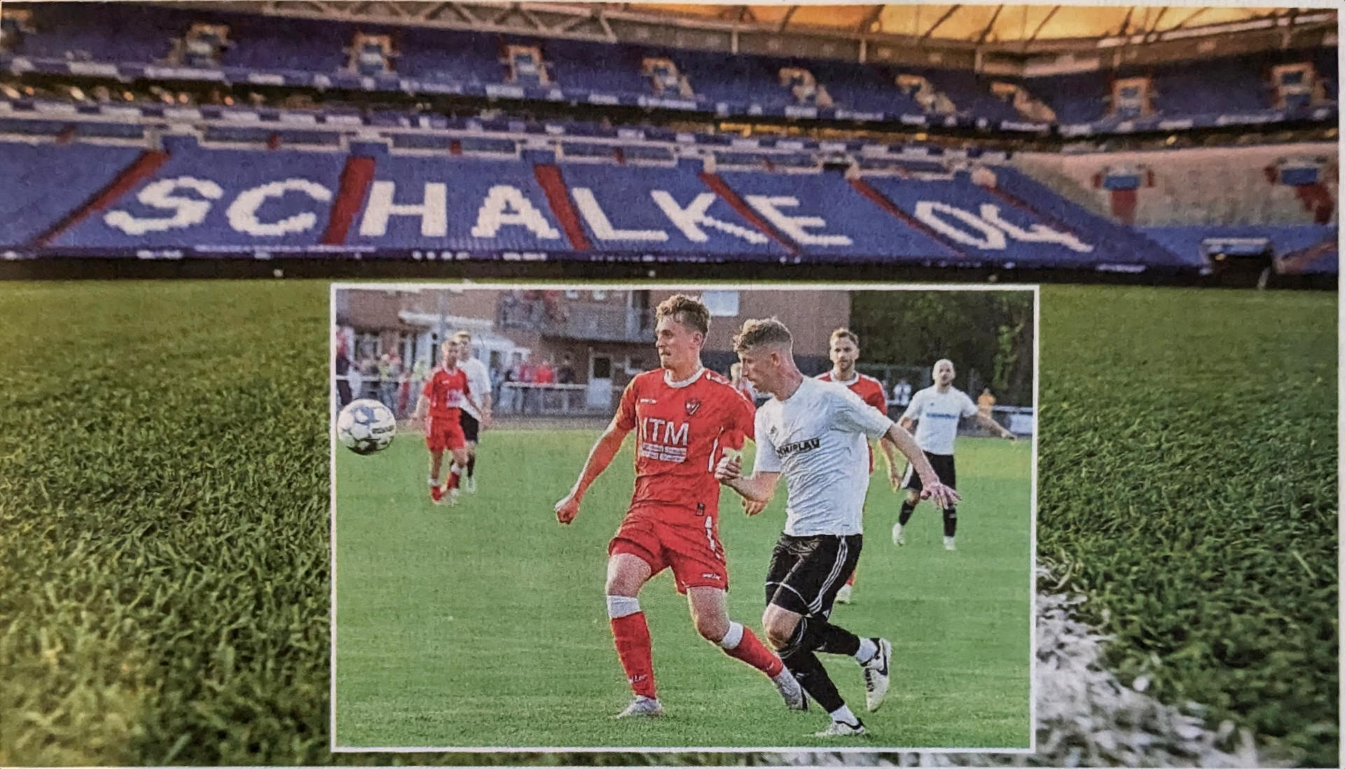 Am ersten Spieltag der Bezirksliga-Saison trennten sich Leo Evers (SV Gescher, links) und Florian Richters (Westfalia Osterwick) mit einem 1:1-Uentschieden - das Rückspiel könnte am 30. November in der Veltins-Arena auf Schalke steigen.    Fotos: dpa/fw